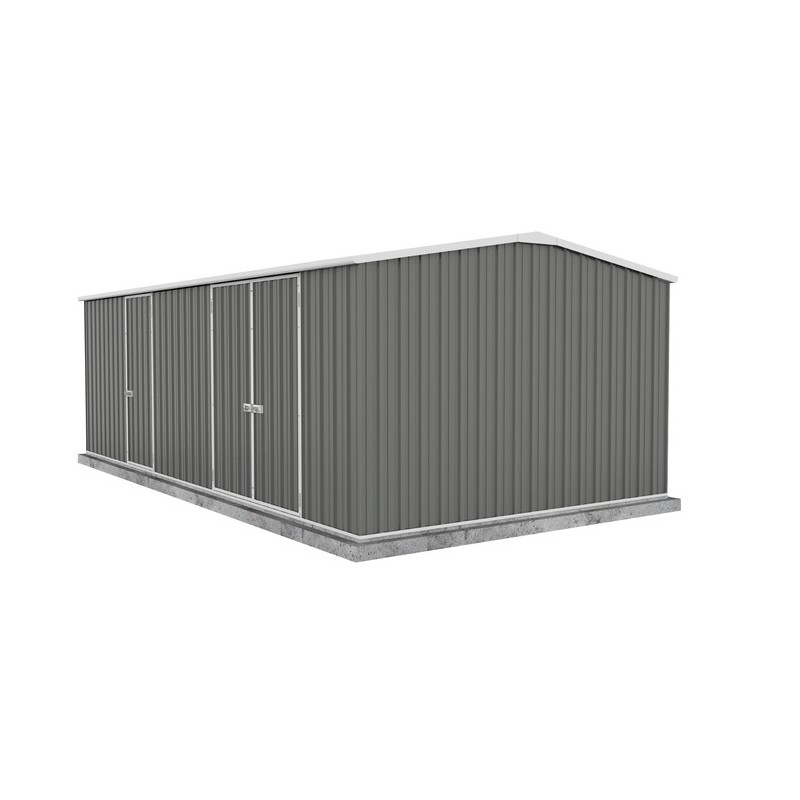Absco 20' x 10' Workshop Metal Shed - Woodland Gray (AB1118)