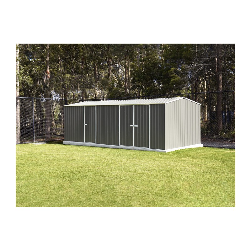 Absco 20' x 10' Workshop Metal Shed - Woodland Gray (AB1118)