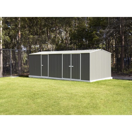 Absco 20' x 10' Workshop Metal Shed - Woodland Gray (AB1118)