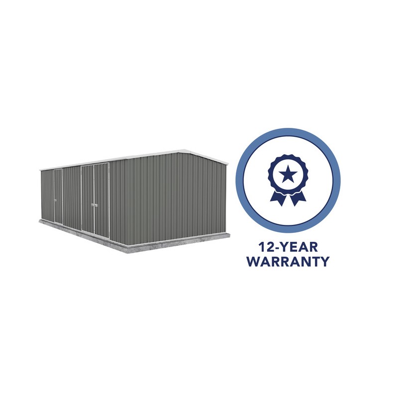 Absco 20' x 10' Workshop Metal Shed - Woodland Gray (AB1118)