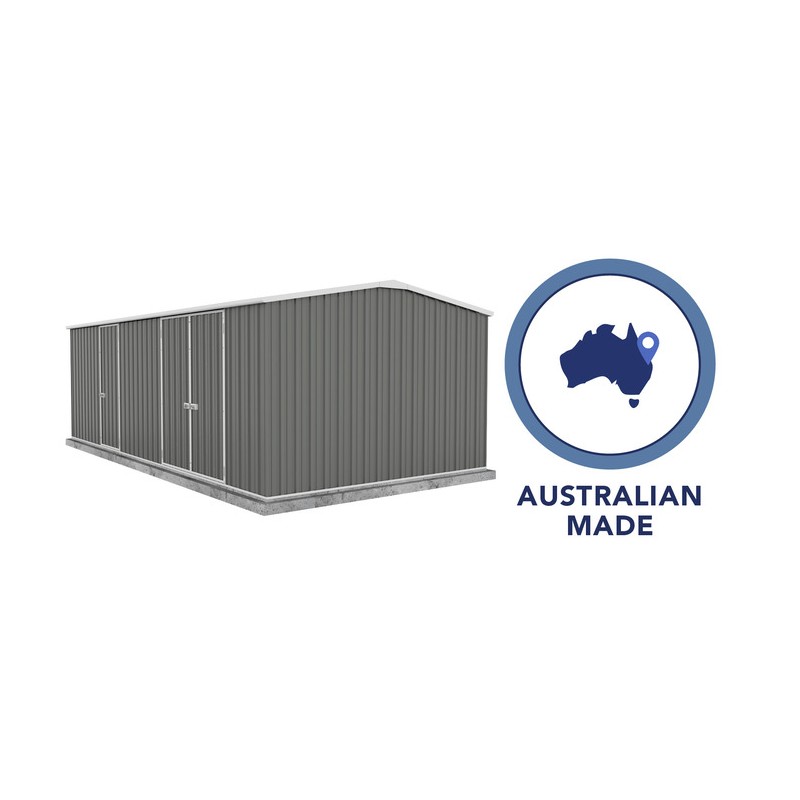 Absco 20' x 10' Workshop Metal Shed - Woodland Gray (AB1118)