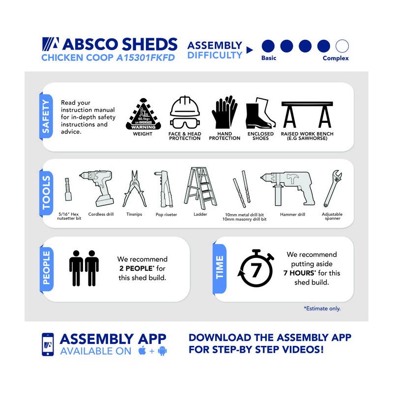 Absco 5' x 9.7' Poultry Paradise Chicken Coop - Pale Eucalypt (AB1202)