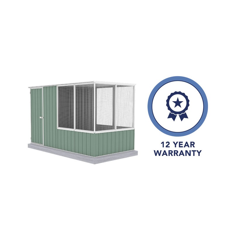 Absco 5' x 9.7' Poultry Paradise Chicken Coop - Pale Eucalypt (AB1202)