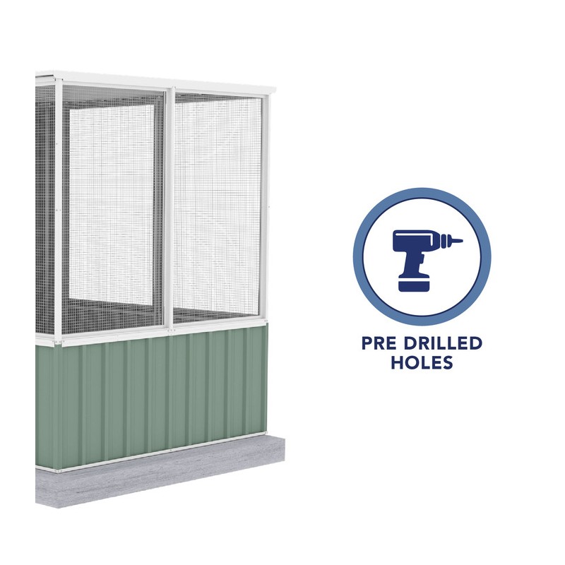 Absco 5' x 9.7' Poultry Paradise Chicken Coop - Pale Eucalypt (AB1202)
