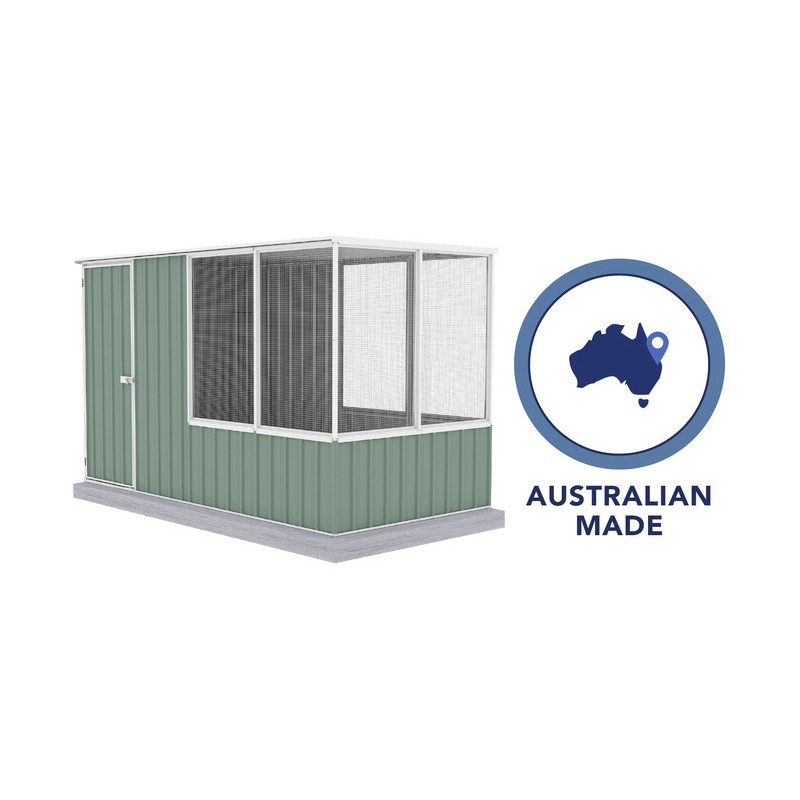 Absco 5' x 9.7' Poultry Paradise Chicken Coop - Pale Eucalypt (AB1202)
