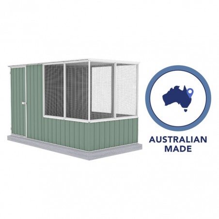 Absco 5' x 9.7' Poultry Paradise Chicken Coop - Pale Eucalypt (AB1202)