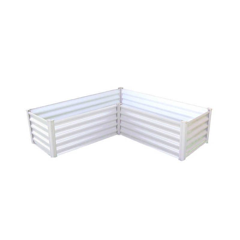 Absco Hakea 4.9' x 4.9' x 1.3' Organic Garden Co Metal L Garden Bed - Surfmist (AB1308)