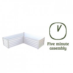 Absco Hakea 4.9' x 4.9' x 1.3' Organic Garden Co Metal L Garden Bed - Surfmist (AB1308)