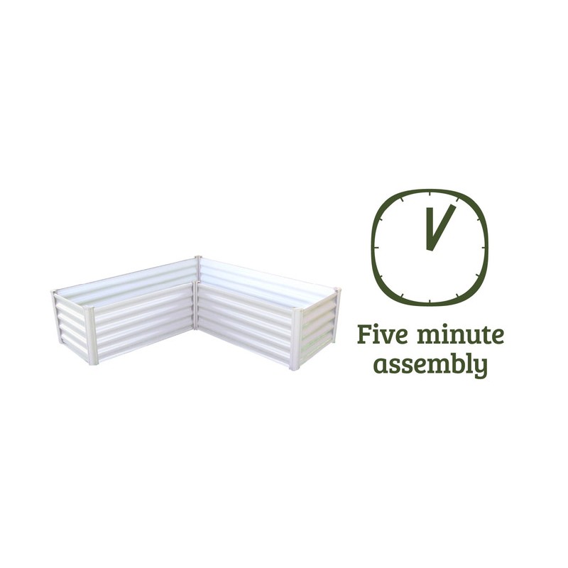 Absco Hakea 4.9' x 4.9' x 1.3' Organic Garden Co Metal L Garden Bed - Surfmist (AB1308)