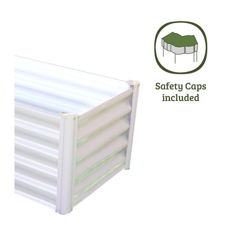 Absco Hakea 4.9' x 4.9' x 1.3' Organic Garden Co Metal L Garden Bed - Surfmist (AB1308)