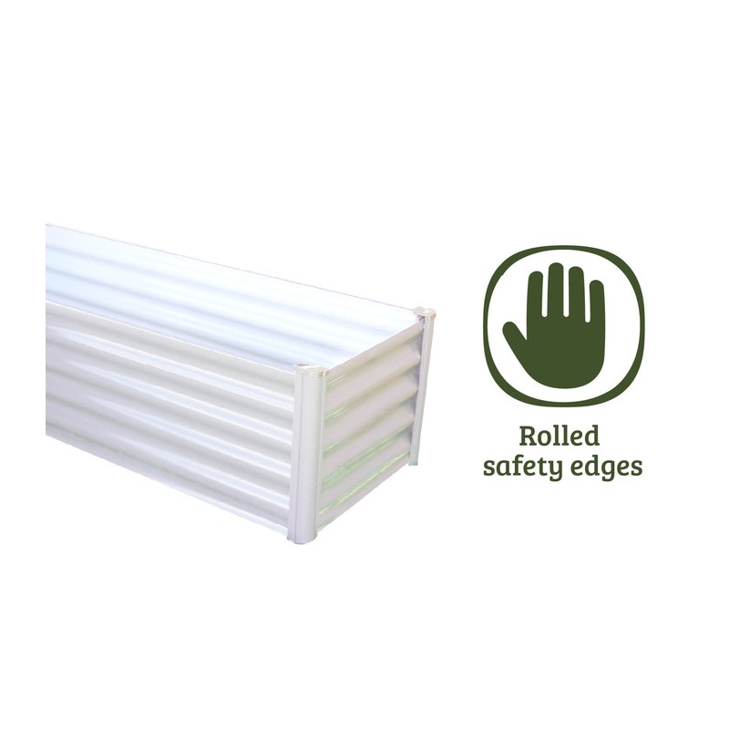 Absco Hakea 4' x 4' x 1' Organic Garden Co Metal L Garden Bed - Surfmist (AB1311)