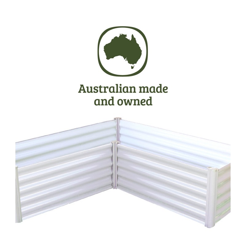 Absco Hakea 4' x 4' x 1' Organic Garden Co Metal L Garden Bed - Surfmist (AB1311)