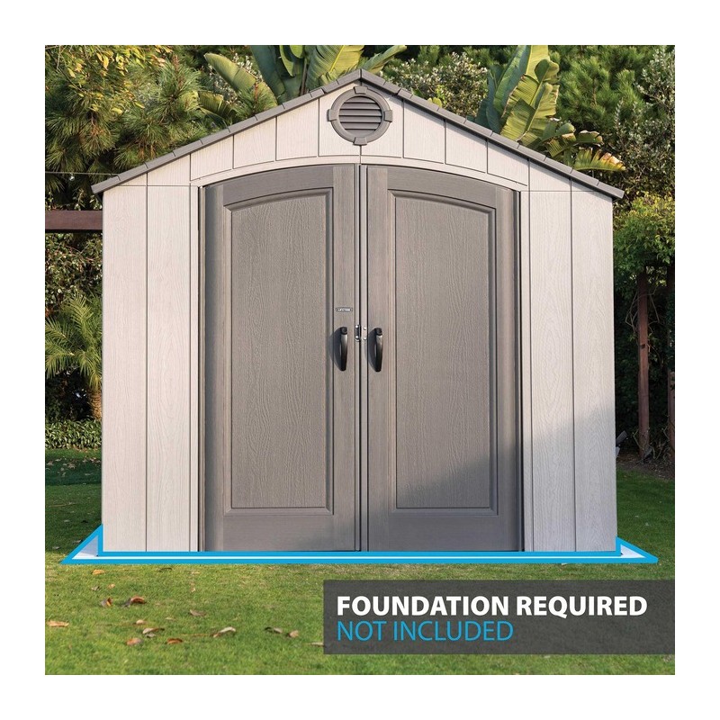 Lifetime 8 ft x 15 ft Outdoor Storage Shed - Storm Dust (60353)