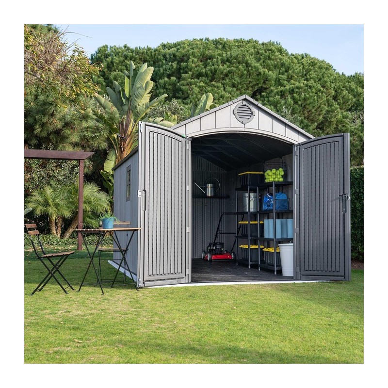 Lifetime 8 ft x 15 ft Outdoor Storage Shed - Storm Dust (60353)