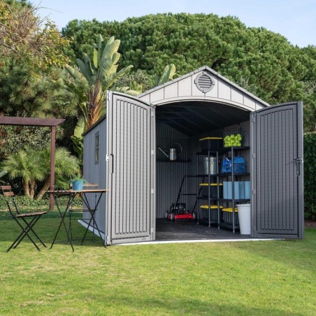 Lifetime 8 ft x 15 ft Outdoor Storage Shed - Storm Dust (60353)