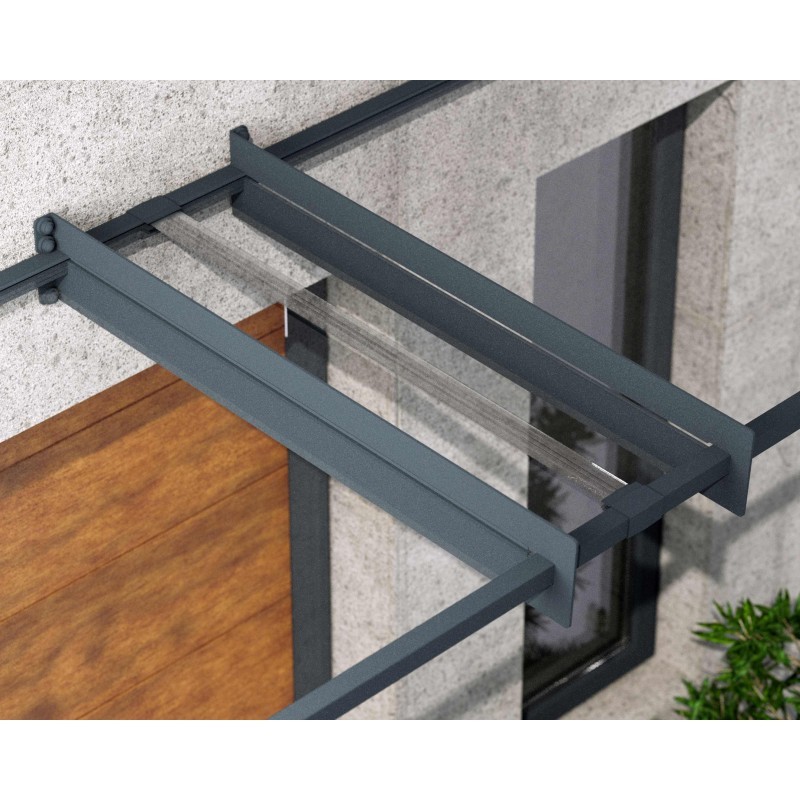 Palram - Canopia 14' x 3' Nancy 4100 Awning - Gray/Clear (HG9557)