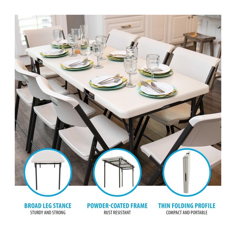 Lifetime Commercial 6-Foot Fold-In-Half Table - 2 Pk (80935)