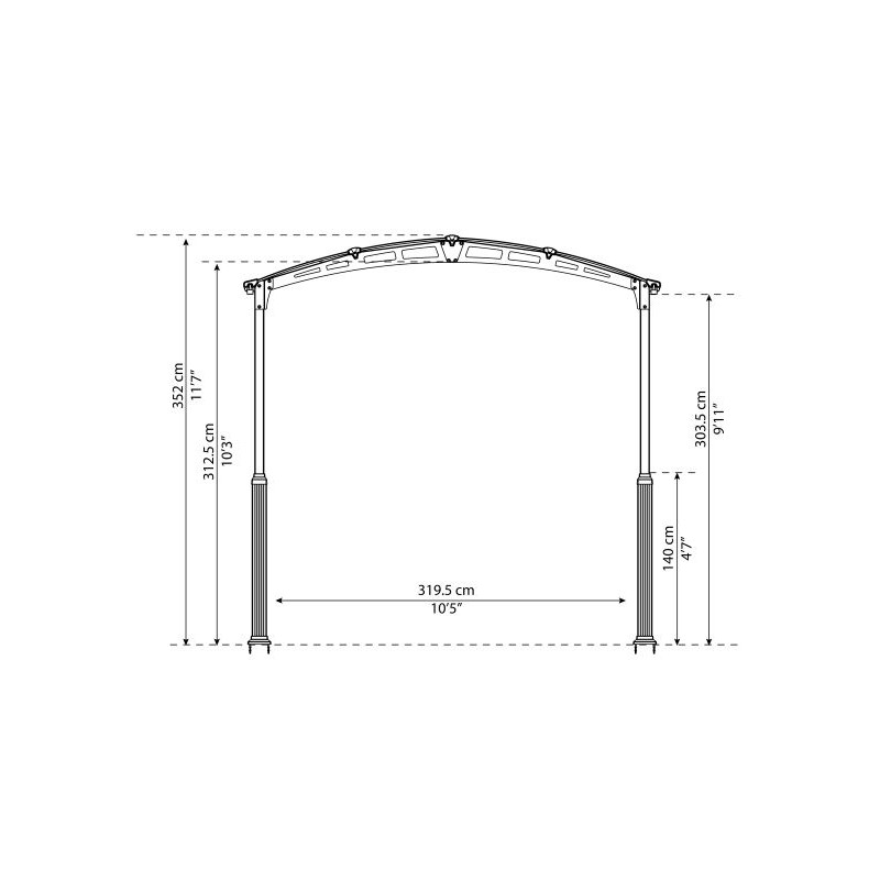 Palram - Canopia Arcadia Alpine 12x28 Carport Kit (HG9127)