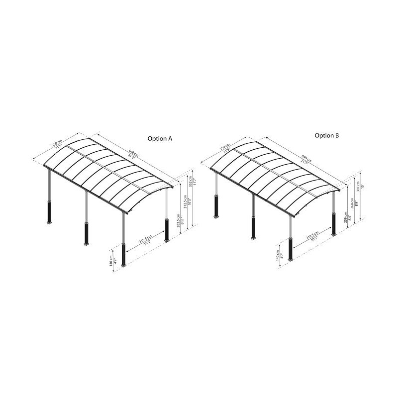 Palram - Canopia Arcadia Alpine 12x21 Carport Kit (HG9126)