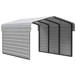 Arrow 2-Sided 10 x 15 x 17 Enclosure Galvanized Steel Carport Kit- Eggshell (CPH101507ECL2)