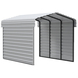 Arrow 2-Sided 10 x 15 x 9 Enclosure Galvanized Steel Carport Kit- Eggshell (CPH101509ECL2)