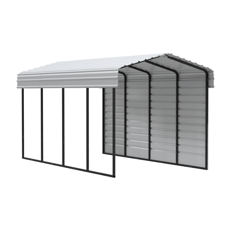 Arrow Carport with 1-sided Enclosure 10x20x09 - Eggshell (CPH102009ECL1)