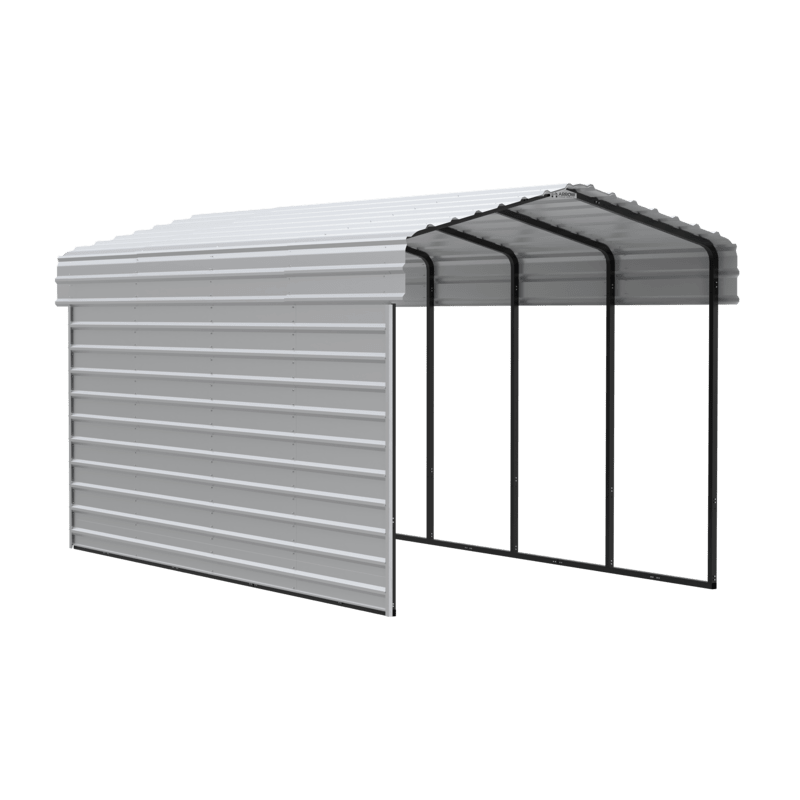 Arrow 1-sided 10x20x9 Enclosure Galvanized Steel Carport Kit - Eggshell (CPH102009ECL1)