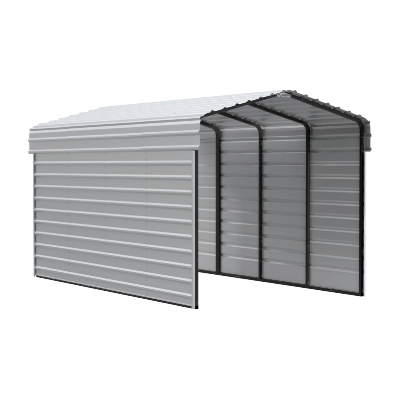 Arrow 2-sided 10x20x9 Enclosure Galvanized Steel Carport Kit - Eggshell (CPH102009ECL2)