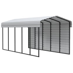 Arrow 1-sided 10x24x09 Enclosure Galvanized Steel Carport Kit - Eggshell (CPH102409ECL1)