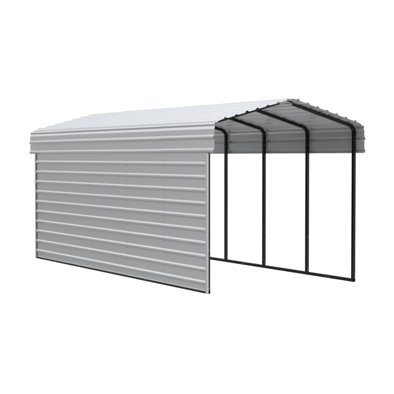 Arrow 1-sided 10x24x9 Enclosure Galvanized Steel Carport Kit - Eggshell (CPH102409ECL1)