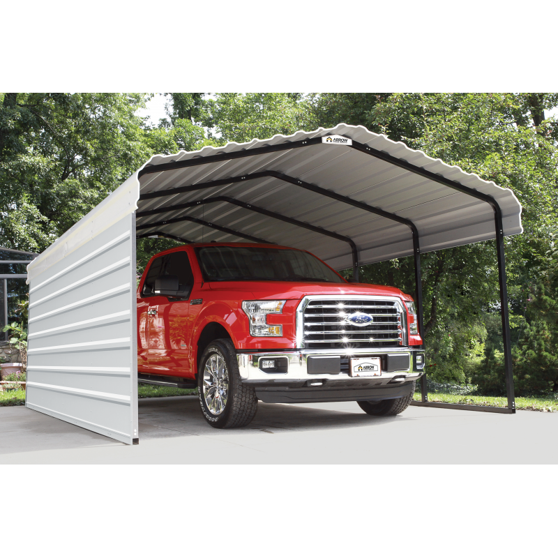 Arrow Carport with 1-sided enclosure 12x20x07 - Eggshell (CPH122007ECL1)