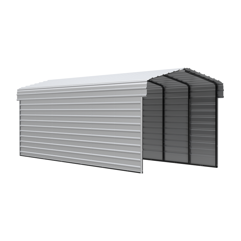 Arrow 2-sided 10x29x9  Enclosure Galvanized Steel Carport Kit- Eggshell (CPH102909ECL2)