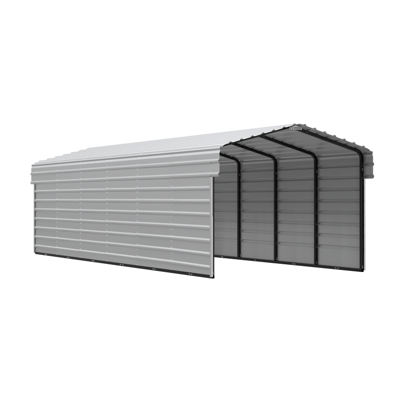 Arrow 2-sided 10x29x7 Enclosure Galvanized Steel Carport Kit- Eggshell (CPH102907ECL2)