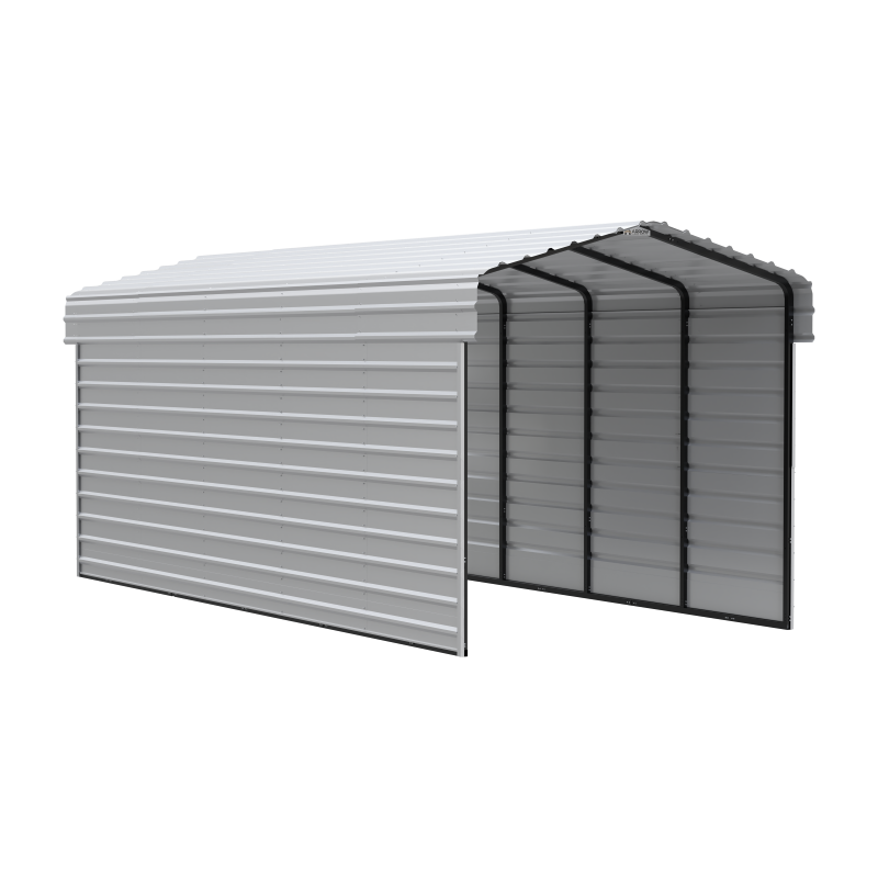 Arrow 2-sided 10x24x9  Enclosure Galvanized Steel Carport Kit- Eggshell (CPH102409ECL2)
