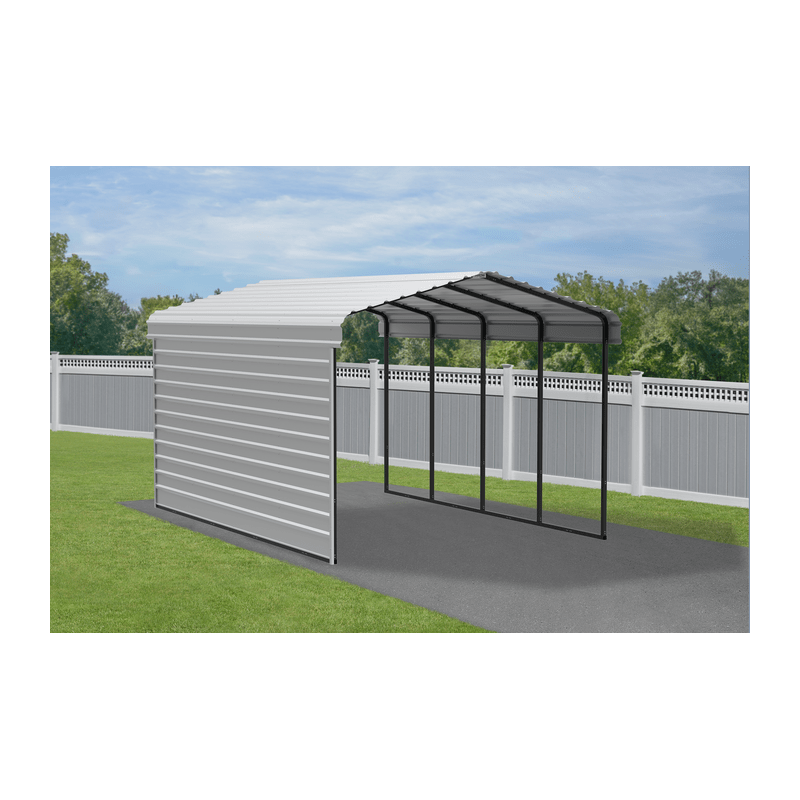 Arrow Carport with 1-Sided Enclosure 12x20x09 - Eggshell (CPH122009ECL1)