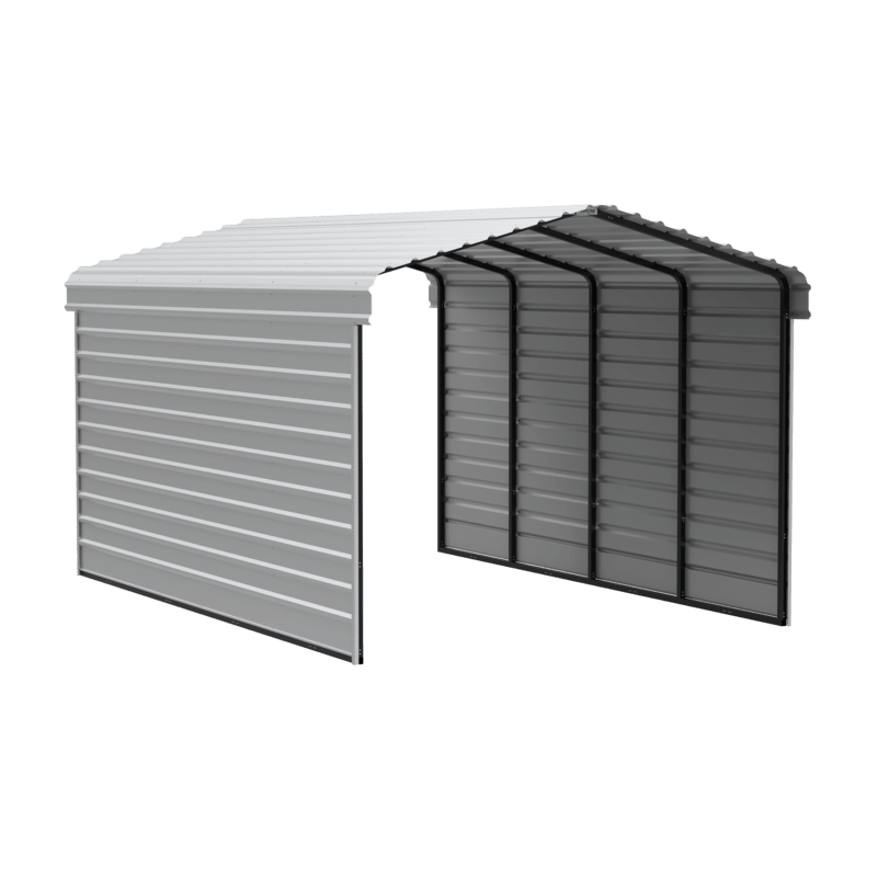 Arrow Carport with 2-Sided Enclosure 12x20x09 - Eggshell (CPH122009ECL2)