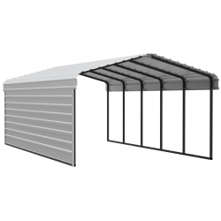 Arrow Carport with 1-Sided Enclosure 12x24x7 - Eggshell (CPH122407ECL1)