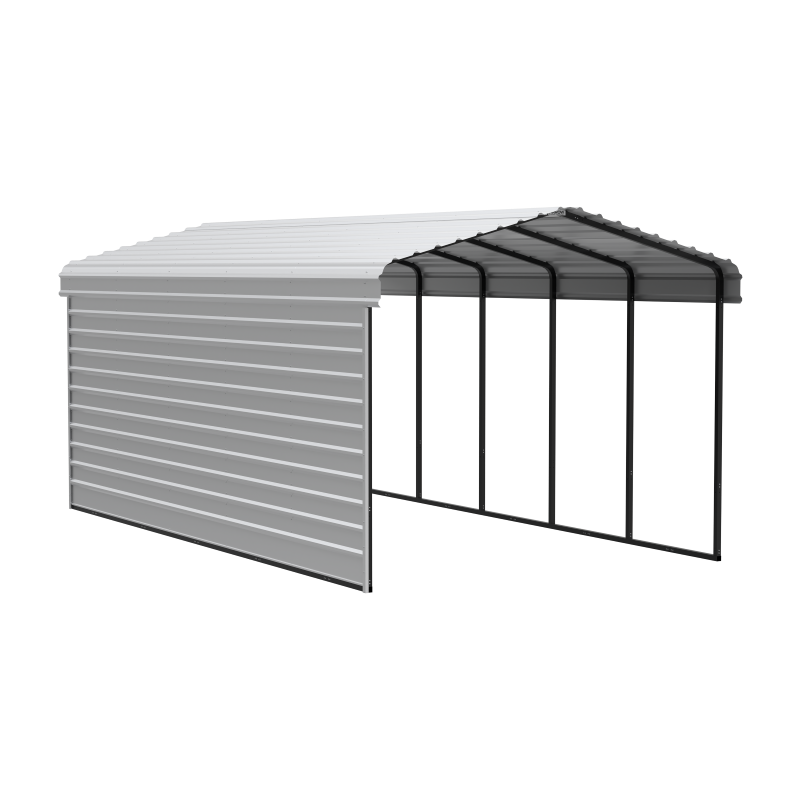 Arrow 1-Sided 12x24x9 Enclosure Galvanized Steel Carport Kit- Eggshell (CPH122409ECL1) Arrow 1-Sided 12x24x9 Enclosure Galvanized Steel Carport Kit- Eggshell (CPH122409ECL1)