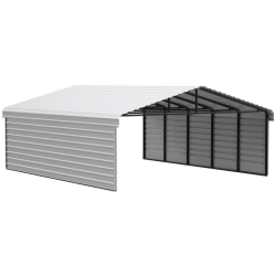Arrow 2-Sided 20x24x9 Enclosure Galvanized Steel Carport Kit- Eggshell (CPH202409ECL2)