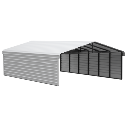 Arrow 2-Sided 20x29x9 Enclosure Galvanized Steel Carport Kit- Eggshell (CPH202909ECL2)