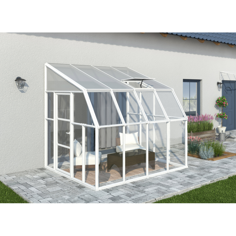 Palram - Canopia  8x8 Sun Room 2 Greenhouse Kit - White (HG7608)