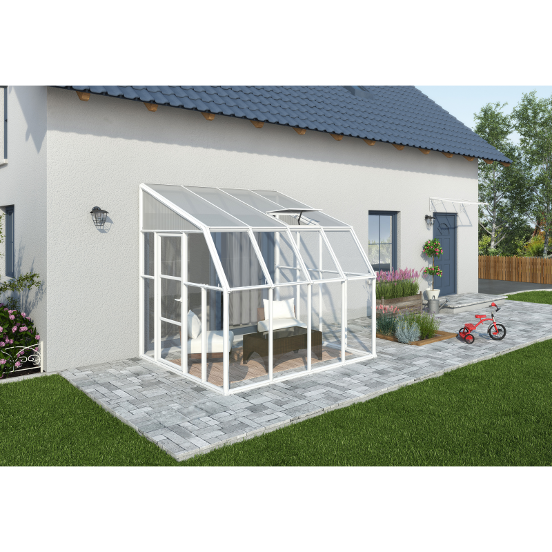 Palram - Canopia  8x8 Sun Room 2 Greenhouse Kit - White (HG7608)