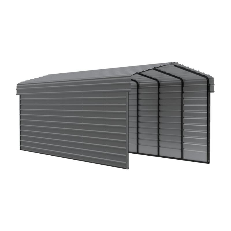 Arrow 2-sided 10x29x7 Enclosure Galvanized Steel Carport Kit Charcoal (CPHC102909ECL2)