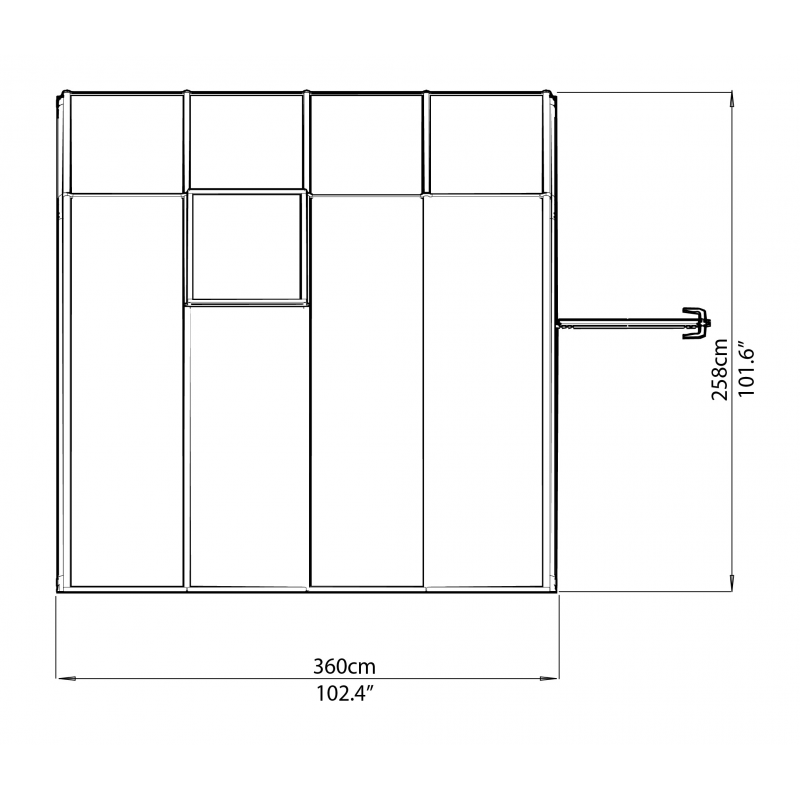 Palram - Canopia  8x8 Sun Room 2 Greenhouse Kit - White (HG7608)