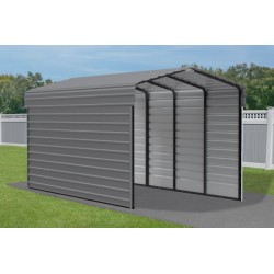 Arrow 2-Sided 10x20x9 Enclosure Galvanized Steel Carport Kit- Charcoal (CPHC102009ECL2)