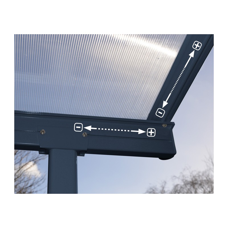 Palram - Canopia Sierra 7.5'x7.5' Patio Cover - Gray/Clear (HG9086)