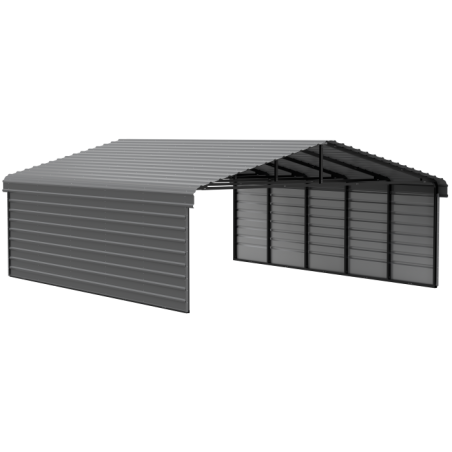 Arrow 2-Sided 20x24x9 Enclosure Galvanized Steel Carport Kit- Charcoal (CPHC202409ECL2) Arrow 2-Sided 20x24x9 Enclosure Galvanized Steel Carport Kit- Charcoal (CPHC202409ECL2)