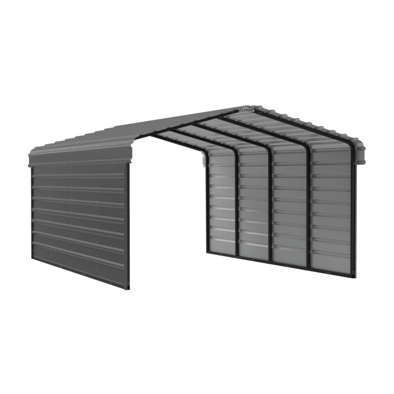 Arrow 2-sided  12x20x7 Enclosure   Galvanized Steel Carport Kit Charcoal (CPHC122007ECL2)