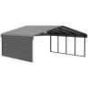 Arrow 1-Sided 20x20x9 Enclosure Galvanized Steel Carport Kit- Charcoal (CPHC202009ECL1) Arrow 1-Sided 20x20x9 Enclosure Galvanized Steel Carport Kit- Charcoal (CPHC202009ECL1)