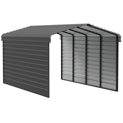 Arrow 2-sided 12x20x09 Enclosure Galvanized Steel Carport Kit Charcoal (CPHC122009ECL2)
